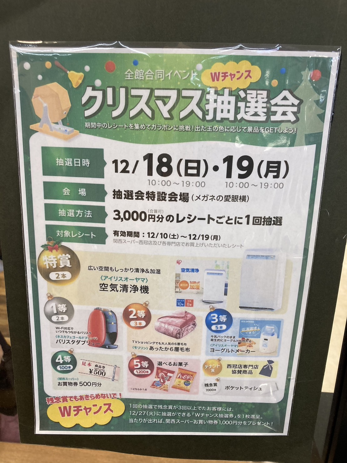 ☆関西スーパー西冠店☆クリスマス抽選会 いいねいいねドットコム 北大阪エリア | 地域スーパー情報サイト